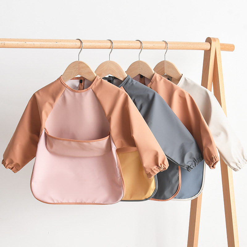 Bib Long Sleeve - Kids Baby Long Sleeved PU Bibs
