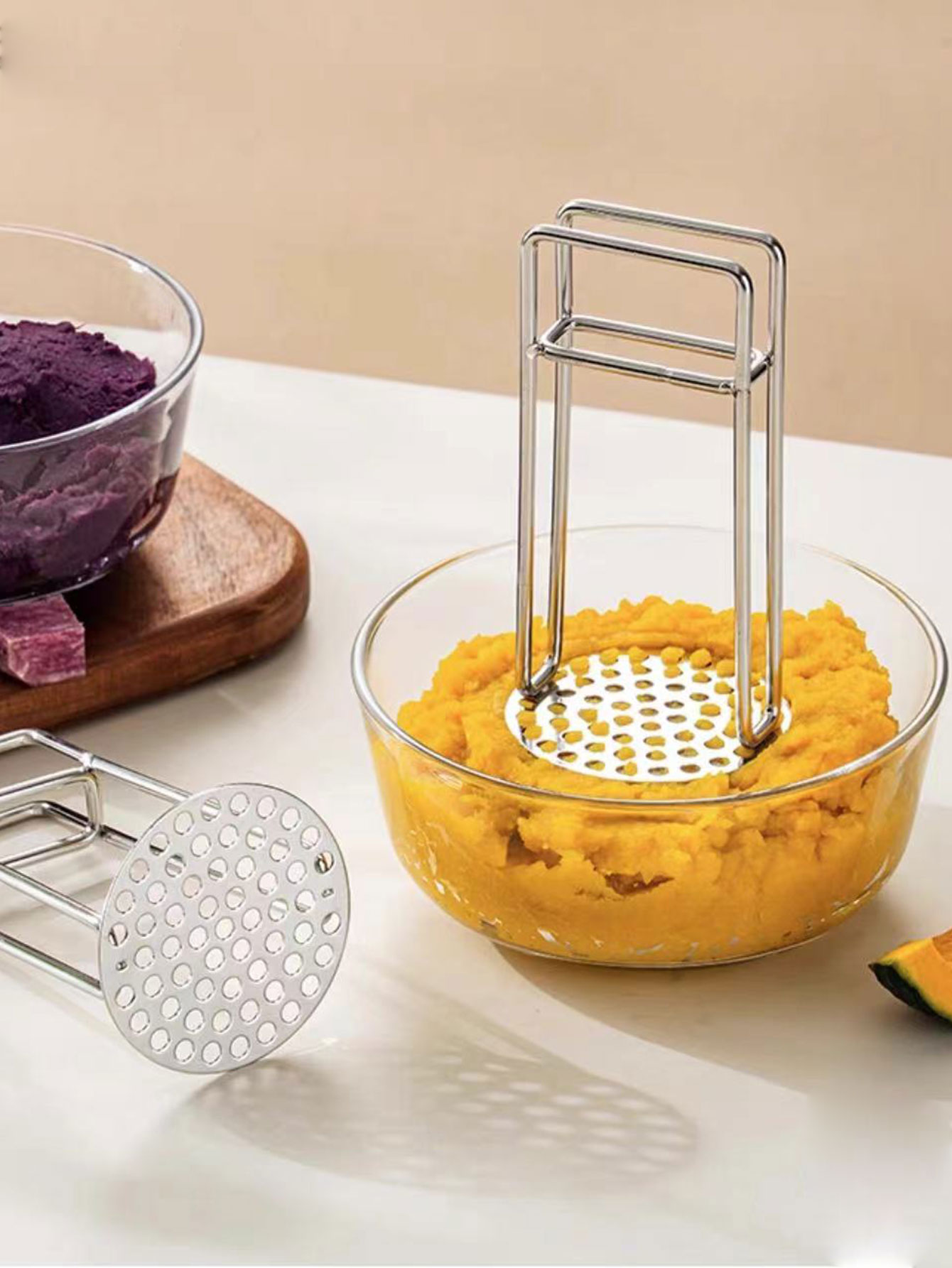 Baby Food Masher - 304 Stainless Steel Potato Masher, Household