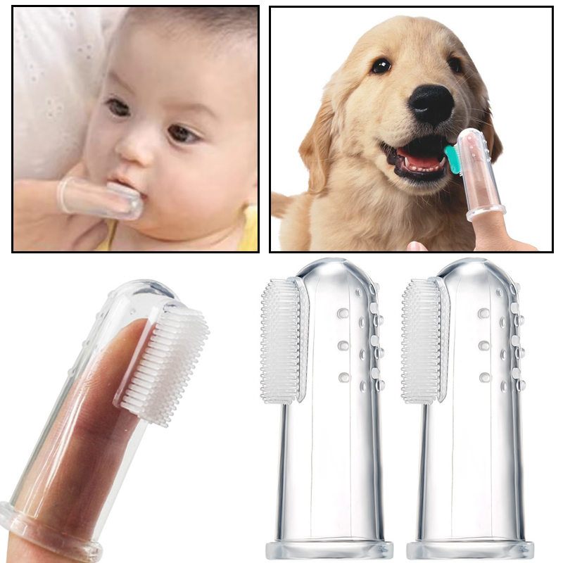 Baby Food Dogs - Soft Silicone Pet Finger Toothbrush for