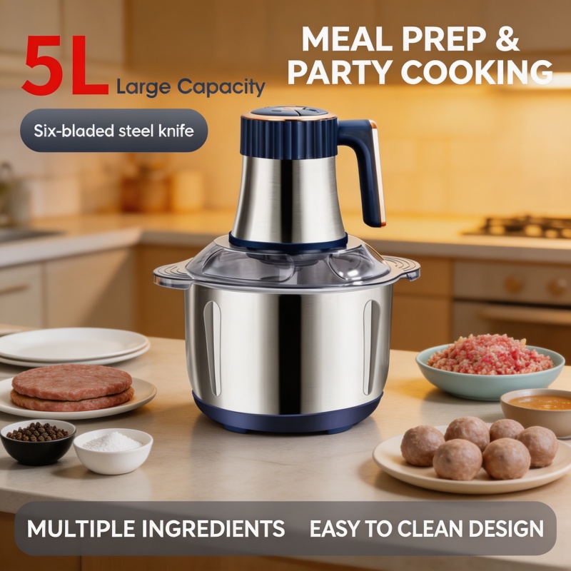 Baby Food Masher - 5L Electric Meat Grinders 304 Stainless