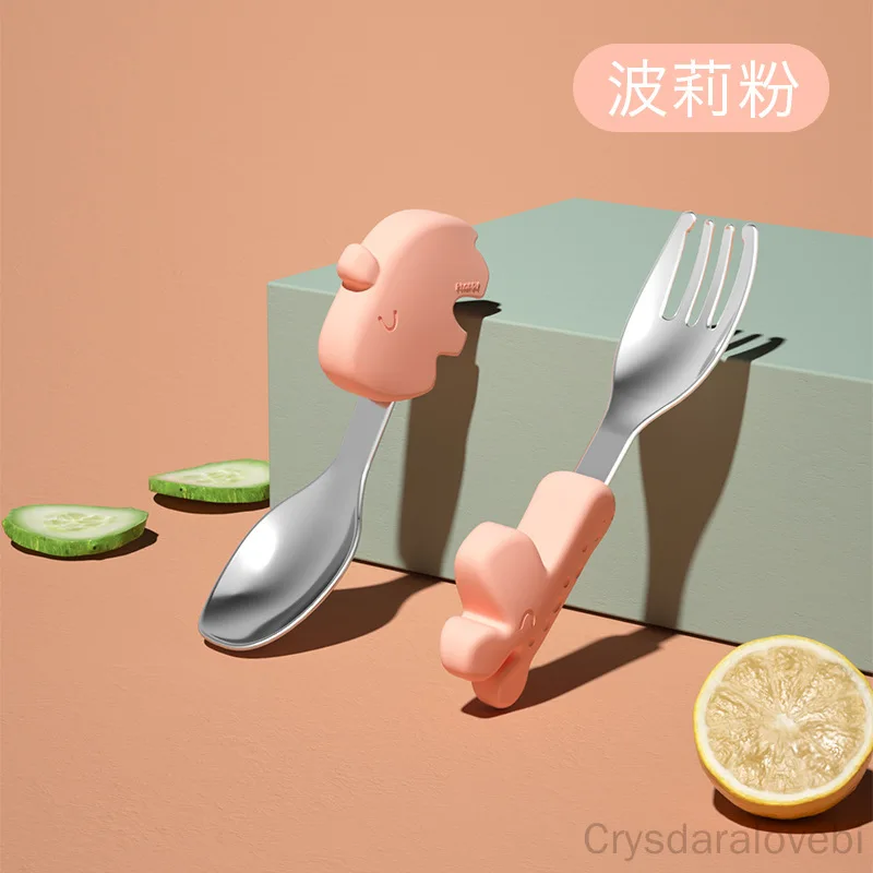 Baby Food Japan - 1setElephant Short Fork Spoon Set baby