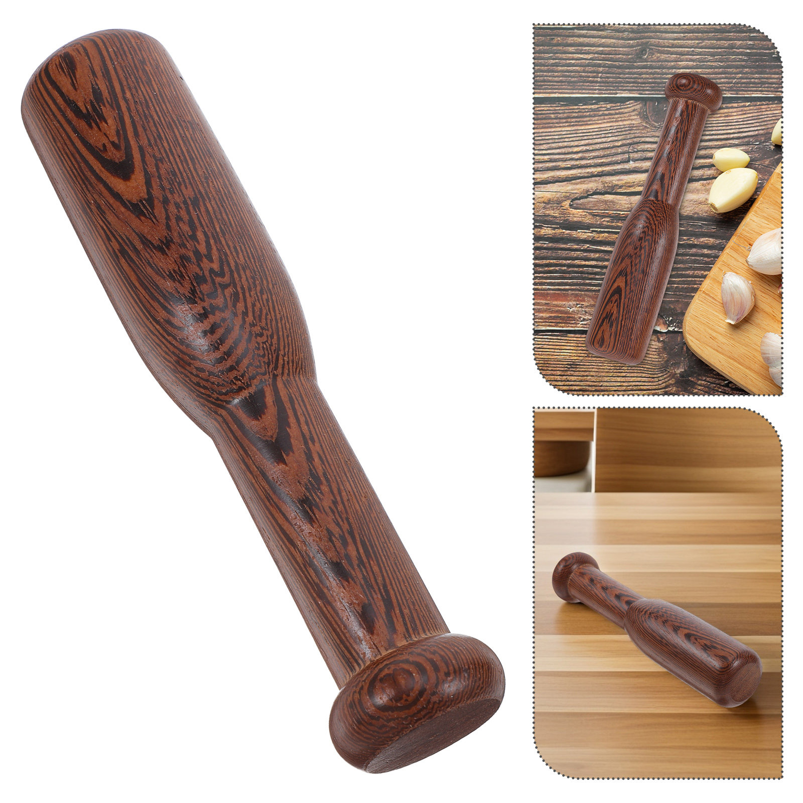 Baby Food Masher - Natural Wood Hand Grinder Crusher Kitchen