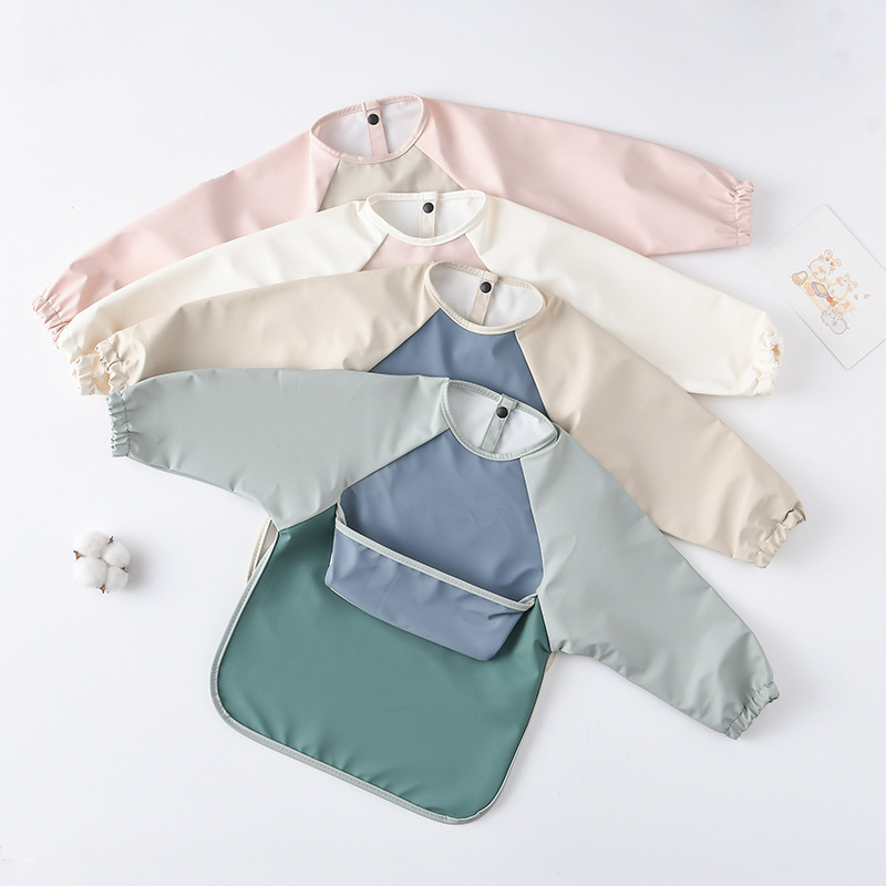 Kids Baby Long Sleeved PU Bibs - đánh giá và giá Bib Long Sleeve