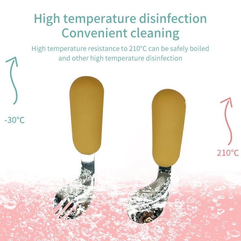 Baby Spoon Fork Set 316 Stainl - đánh giá và giá Baby Food Utensil