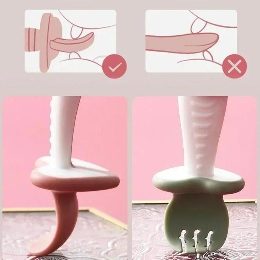 Baby Spoon Fork Silicone Child - đánh giá và giá Baby Food Utensil