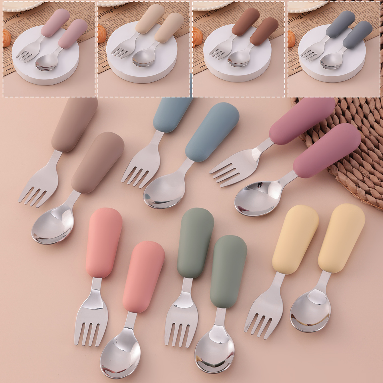 Color Kids 2PCS Stainless Stee - đánh giá và giá Baby Food Utensil