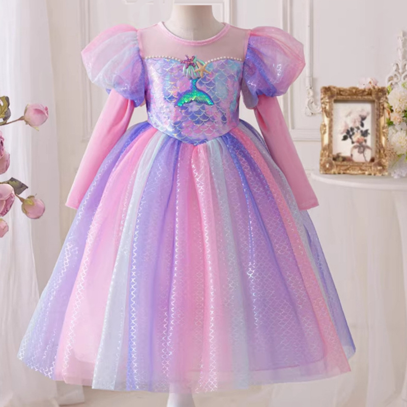 Pink Mermaid Dress 2026 New Ba - đánh giá và giá Bib Long Sleeve