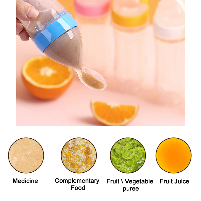 Squeezing Feeding Bottle Silic - đánh giá và giá Baby Food Utensil