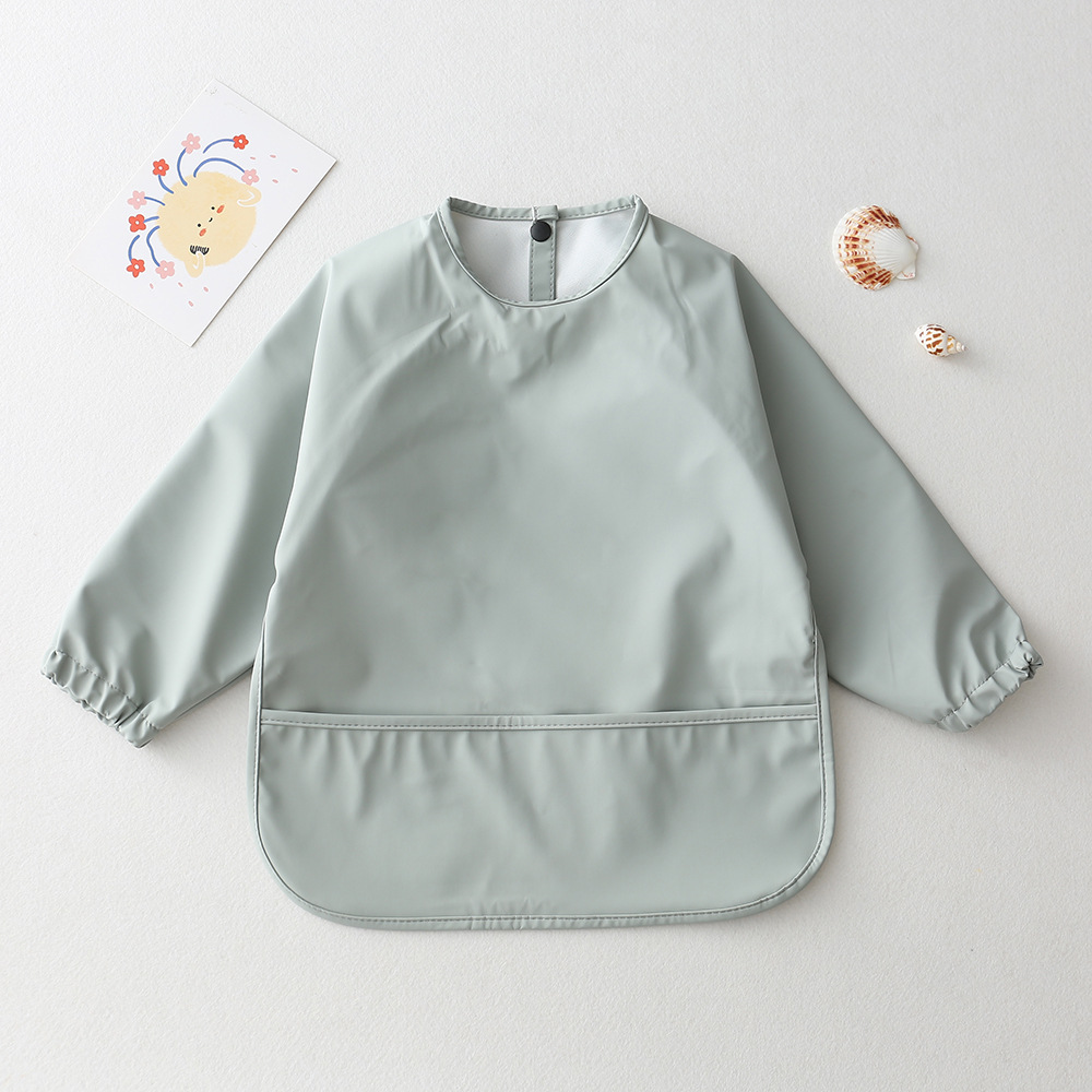 Solid Color Baby Feeding Bibs  - đánh giá và giá Bib Long Sleeve
