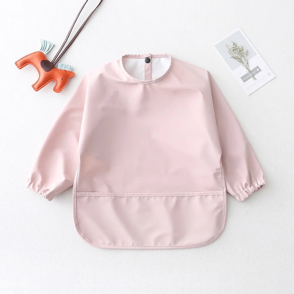 Solid Color Baby Feeding Bibs  - đánh giá và giá Bib Long Sleeve