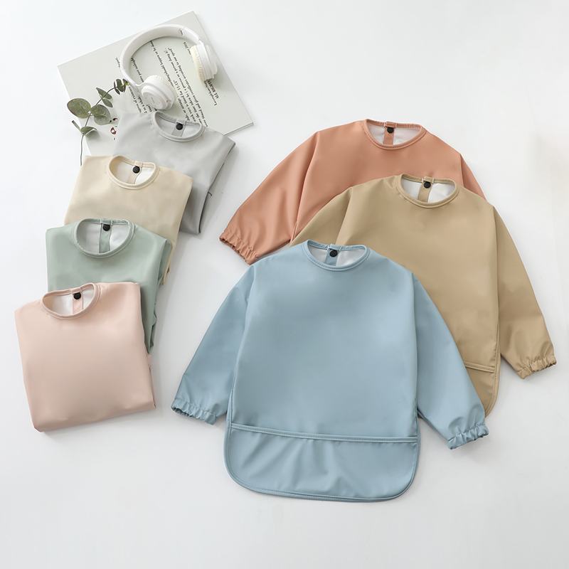 Baby Bibs Burp Cloth Solid Col - đánh giá và giá Bib Long Sleeve