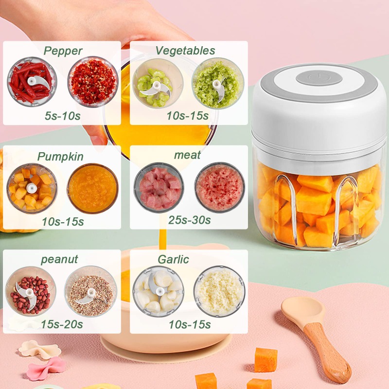 250ML Electric Garlic Grinder  - đánh giá và giá Baby Food Masher