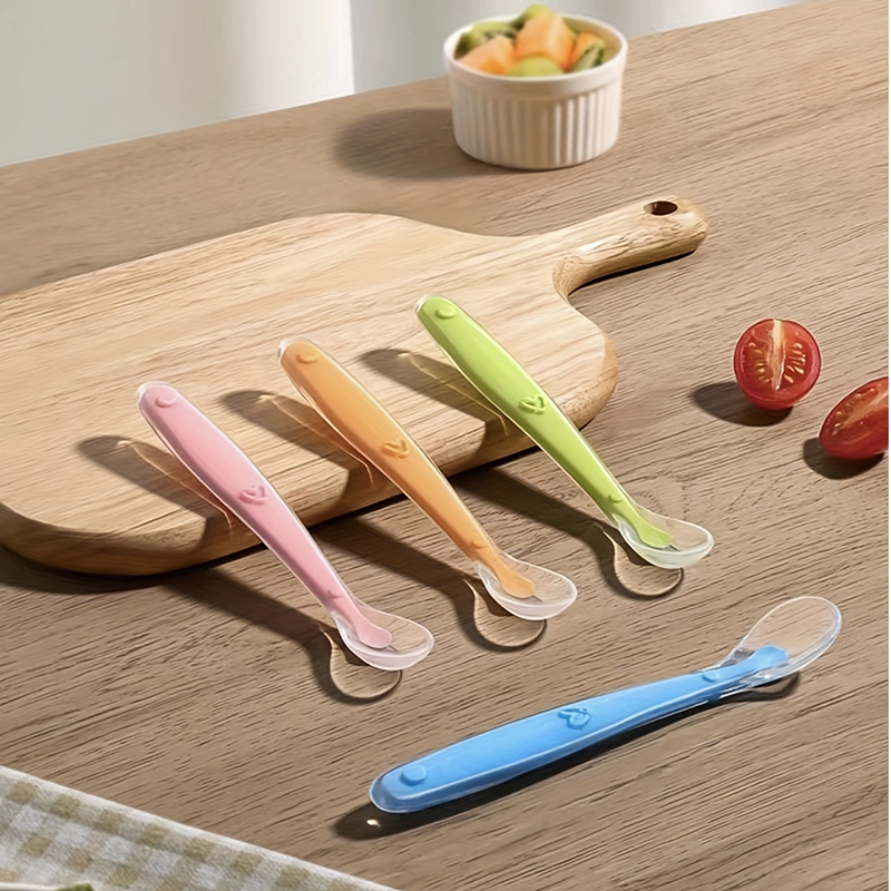 1/2pcs Soft Tip Baby Silicone  - đánh giá và giá Baby Food Utensil