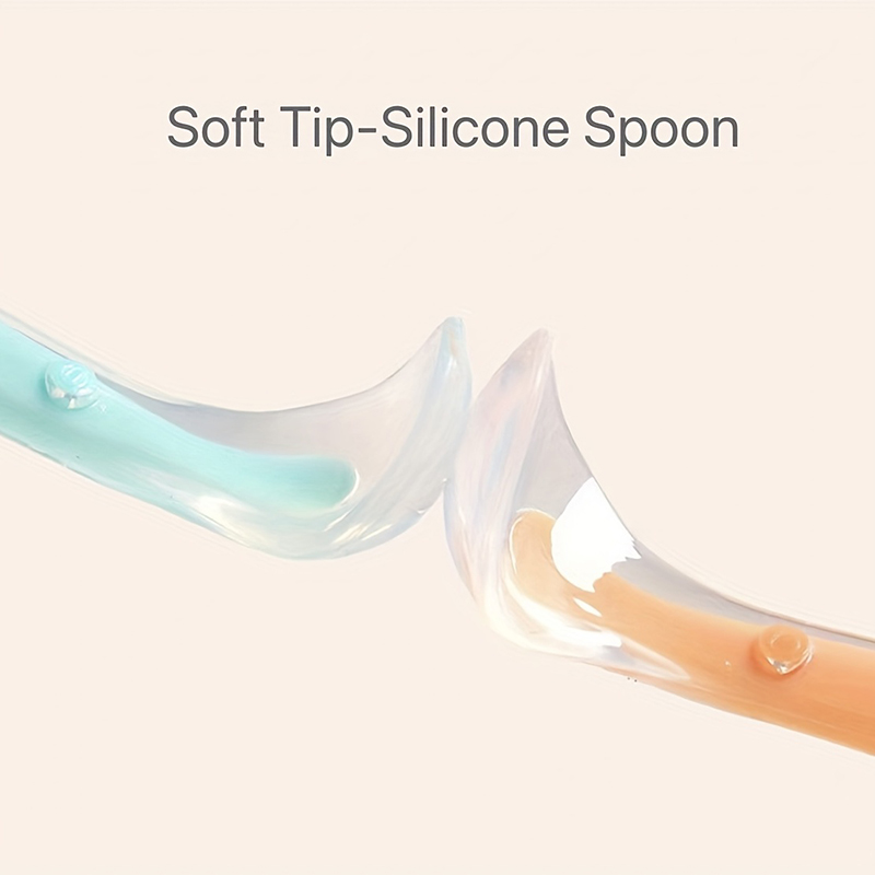 1/2pcs Soft Tip Baby Silicone  - đánh giá và giá Baby Food Utensil
