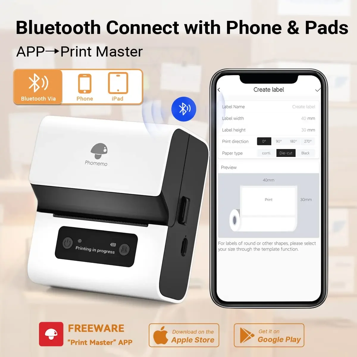 Phomemo M221 Portable Printer  - đánh giá và giá Baby Food Label