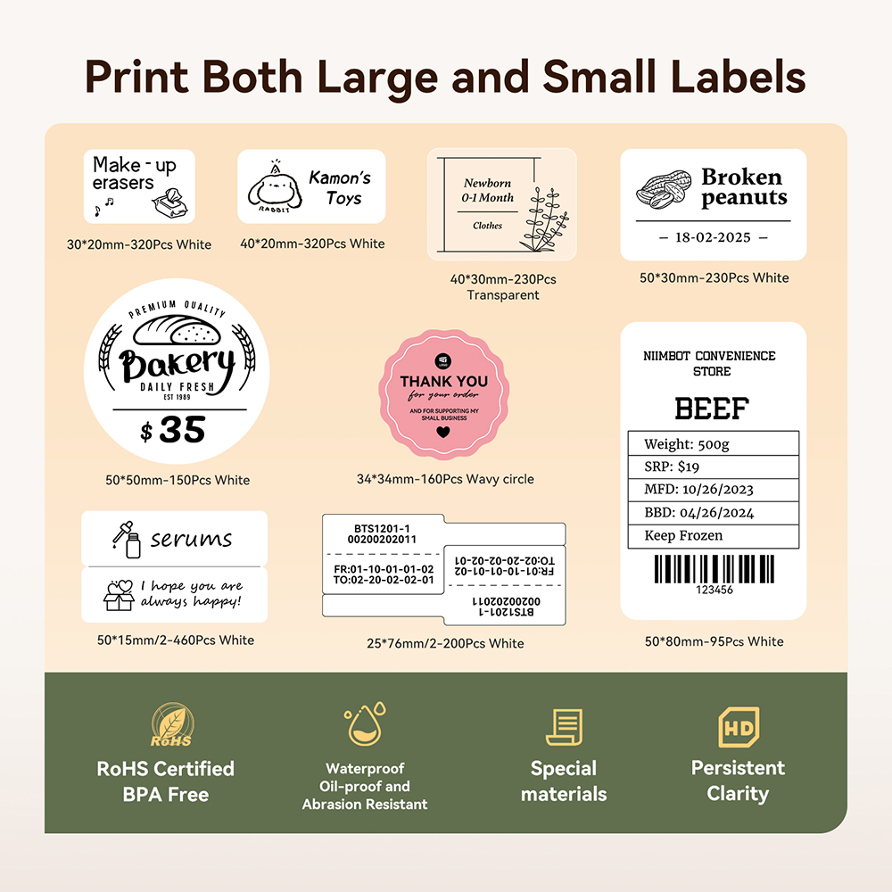 NIIMBOT B21/B1 Portable Therma - đánh giá và giá Baby Food Label