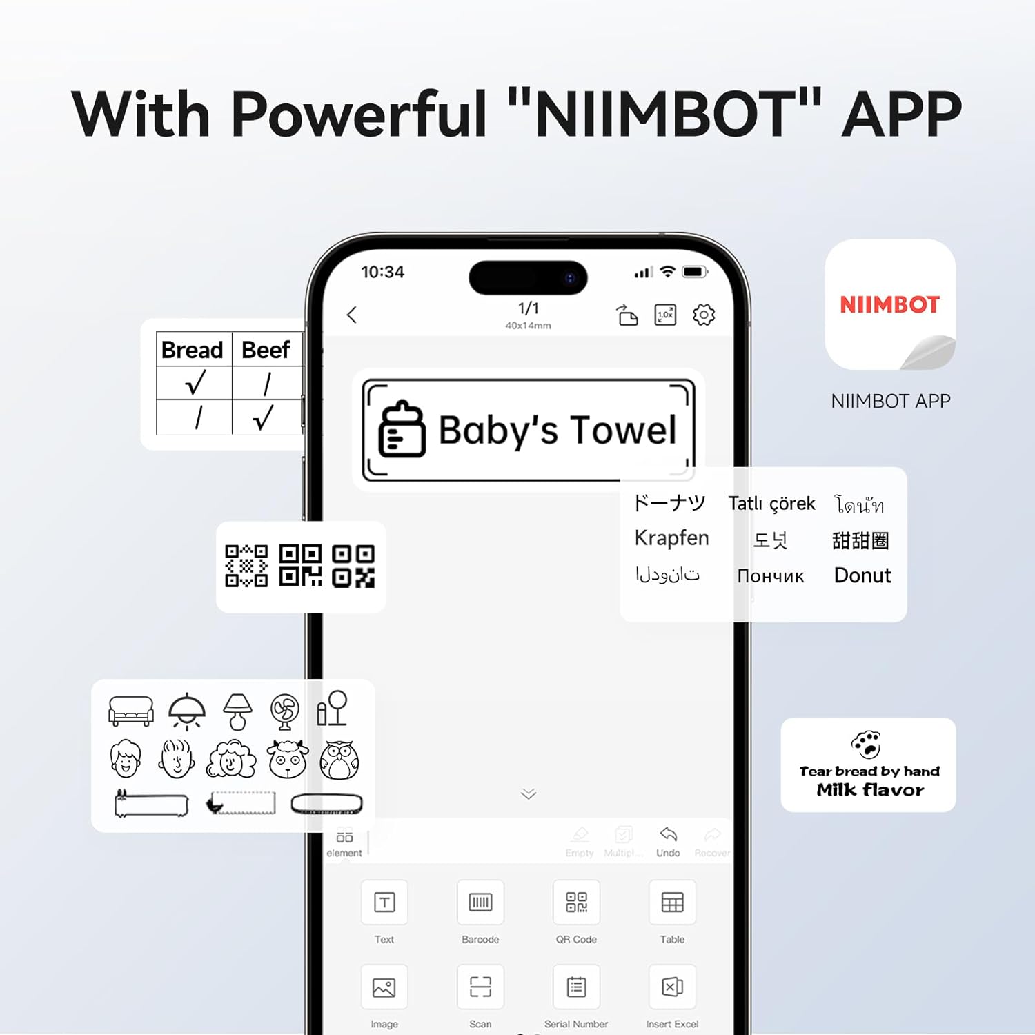 Niimbot B1 Mini Label Thermal  - đánh giá và giá Baby Food Label