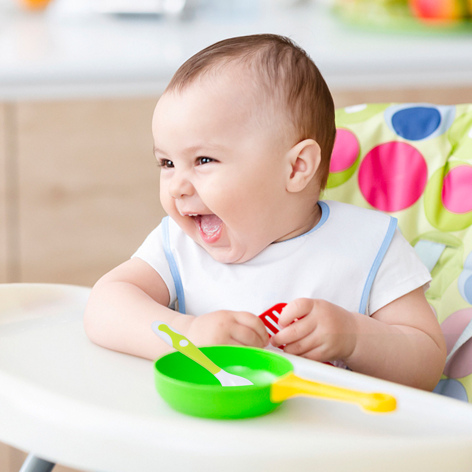 1Set Baby Spoons Forks Set Hig - đánh giá và giá Baby Food Utensil