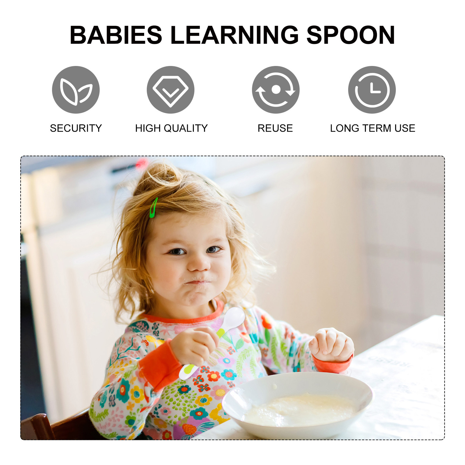 1Set Baby Spoons Forks Set Hig - đánh giá và giá Baby Food Utensil